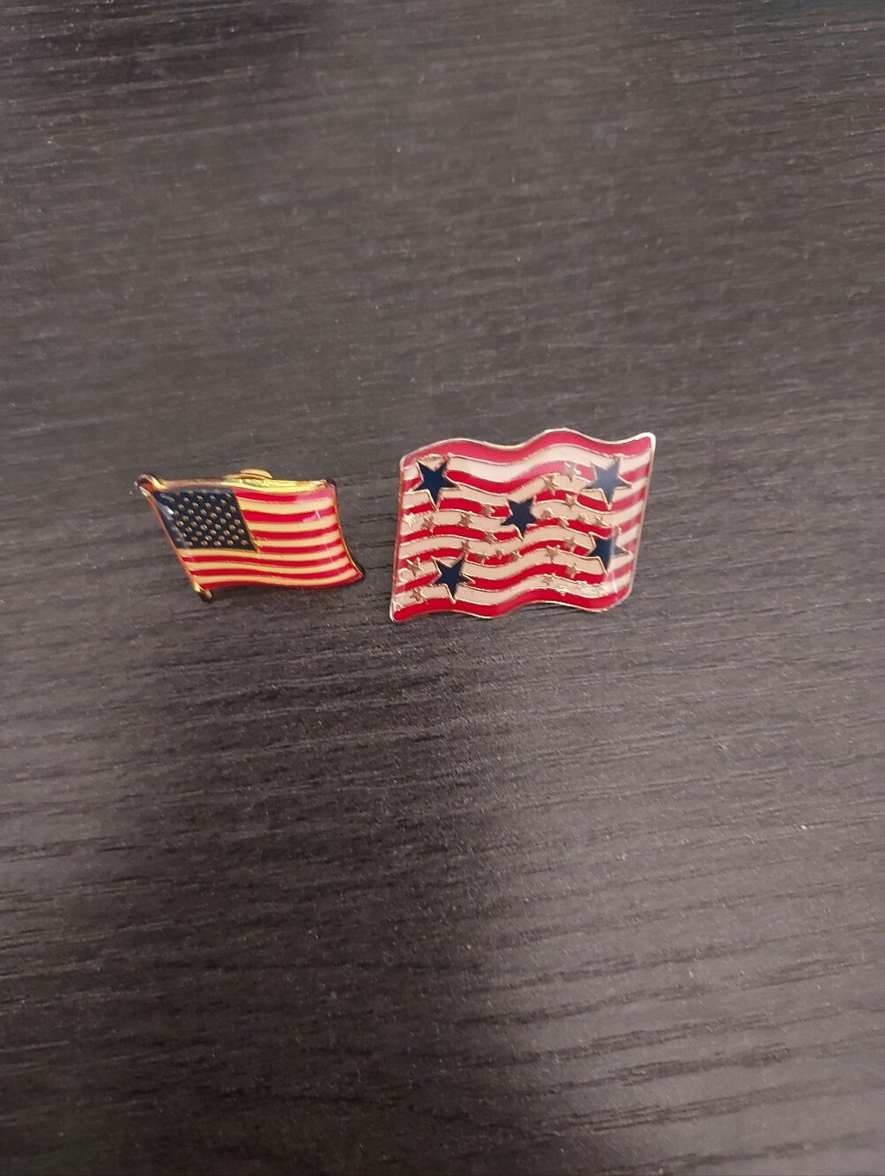 American Flag Enamel Brooch Set - Red, White & Blue